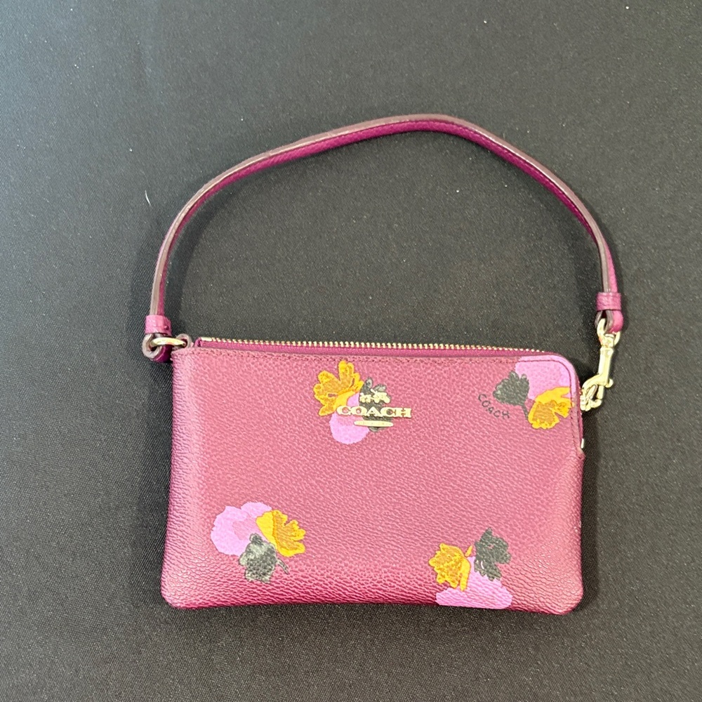 Coach Magenta Floral Wristlet